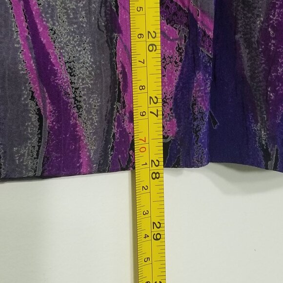 Vintage 80s/90s Blouse Blazer Long Sleeve Purple Gray Floral Vintage Button Down - Picture 10 of 16